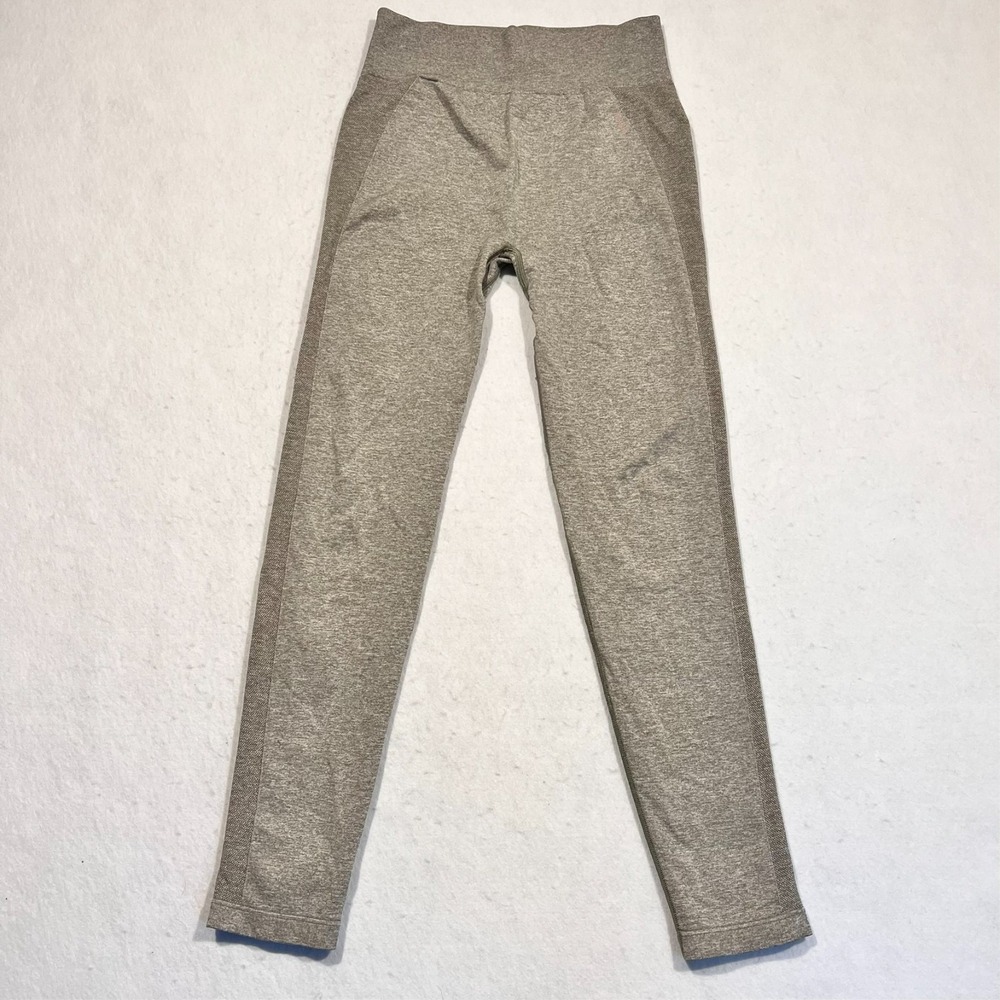 Gymshark Leggings Flex High Waisted Seamless Contour Sage Gray Marl Womens Large